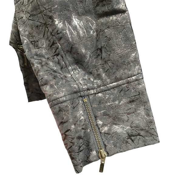 Christopher & Banks Gray Full Zip Collared Jacket Silver Metallic Size Medium - Picture 5 of 8